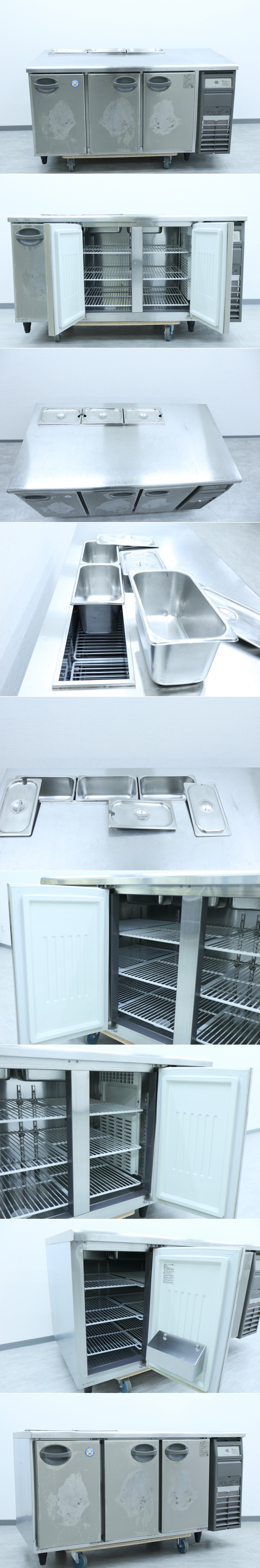 【H0089】★フクシマ★業務用★テーブル形冷蔵庫★台下冷蔵庫★コールドテーブル★ホテルパン付き★YRW-150RM2-R★2019年製★